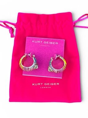 Kurt Geiger Rainbow Crystal Hoop Earrings